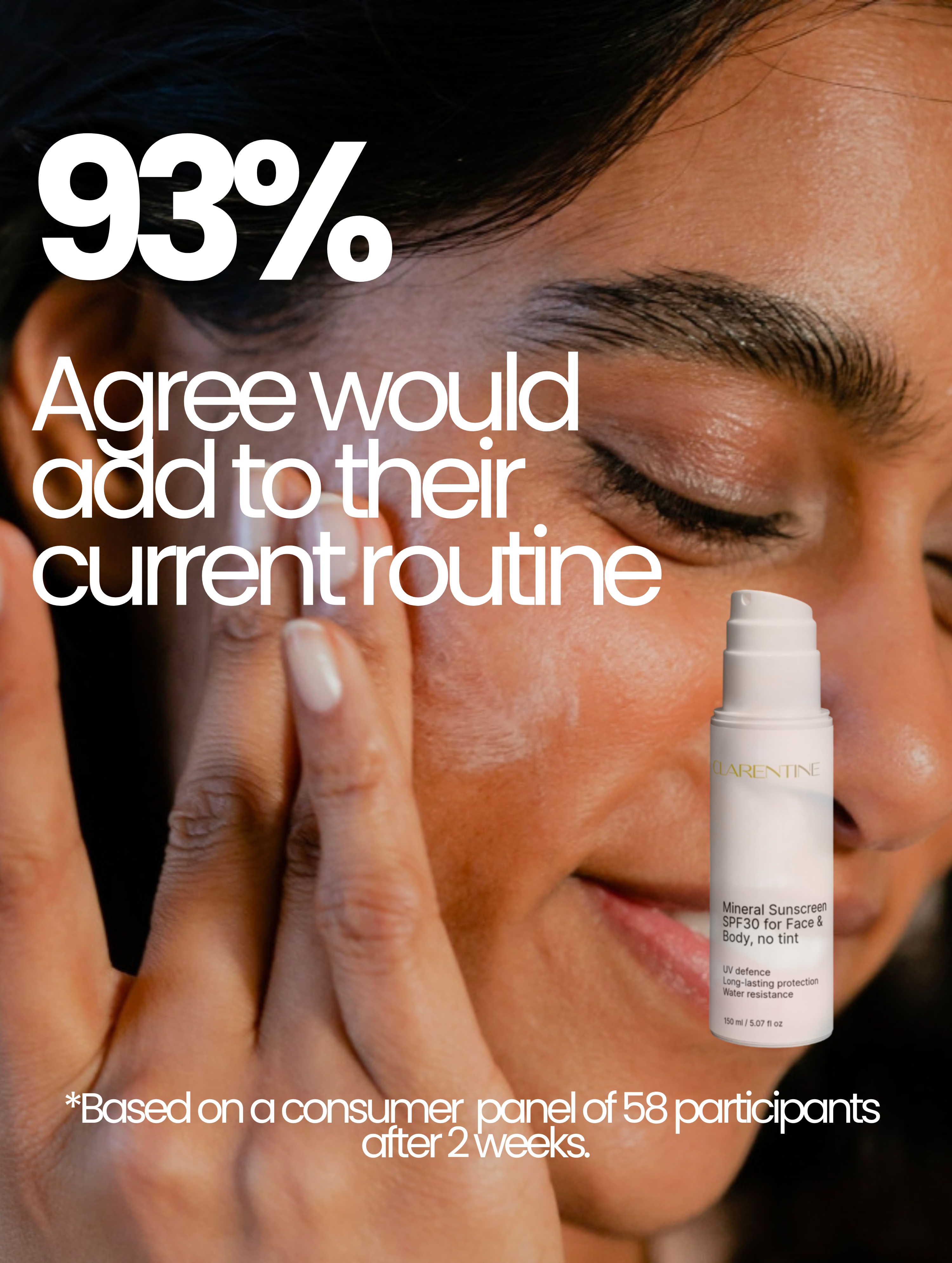 CLARENTINE Mineral Sunscreen SPF30 for Face & Body, no tint