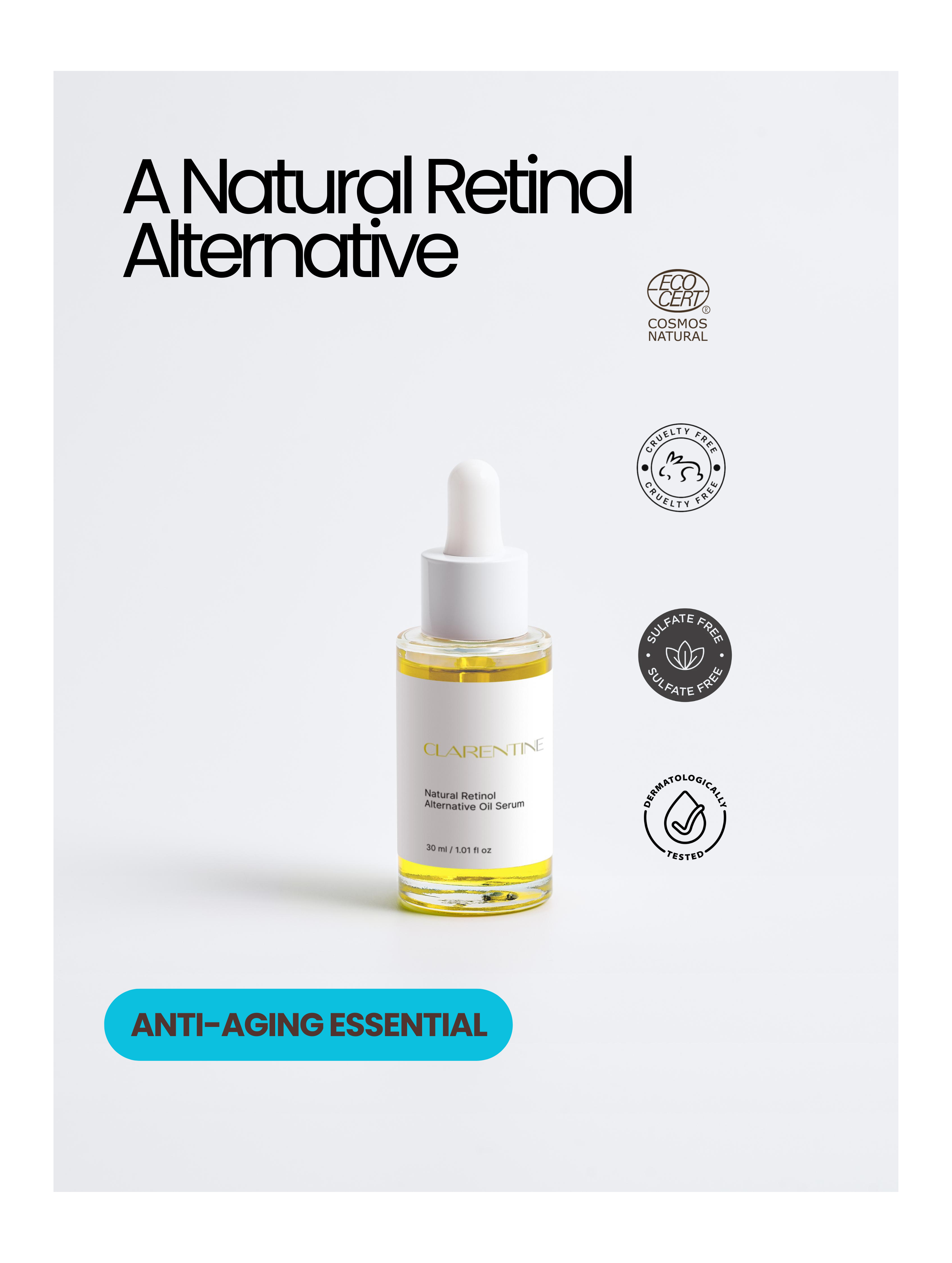 CLARENTINE  Natural Bakuchiol Retinol Alternative Oil Serum