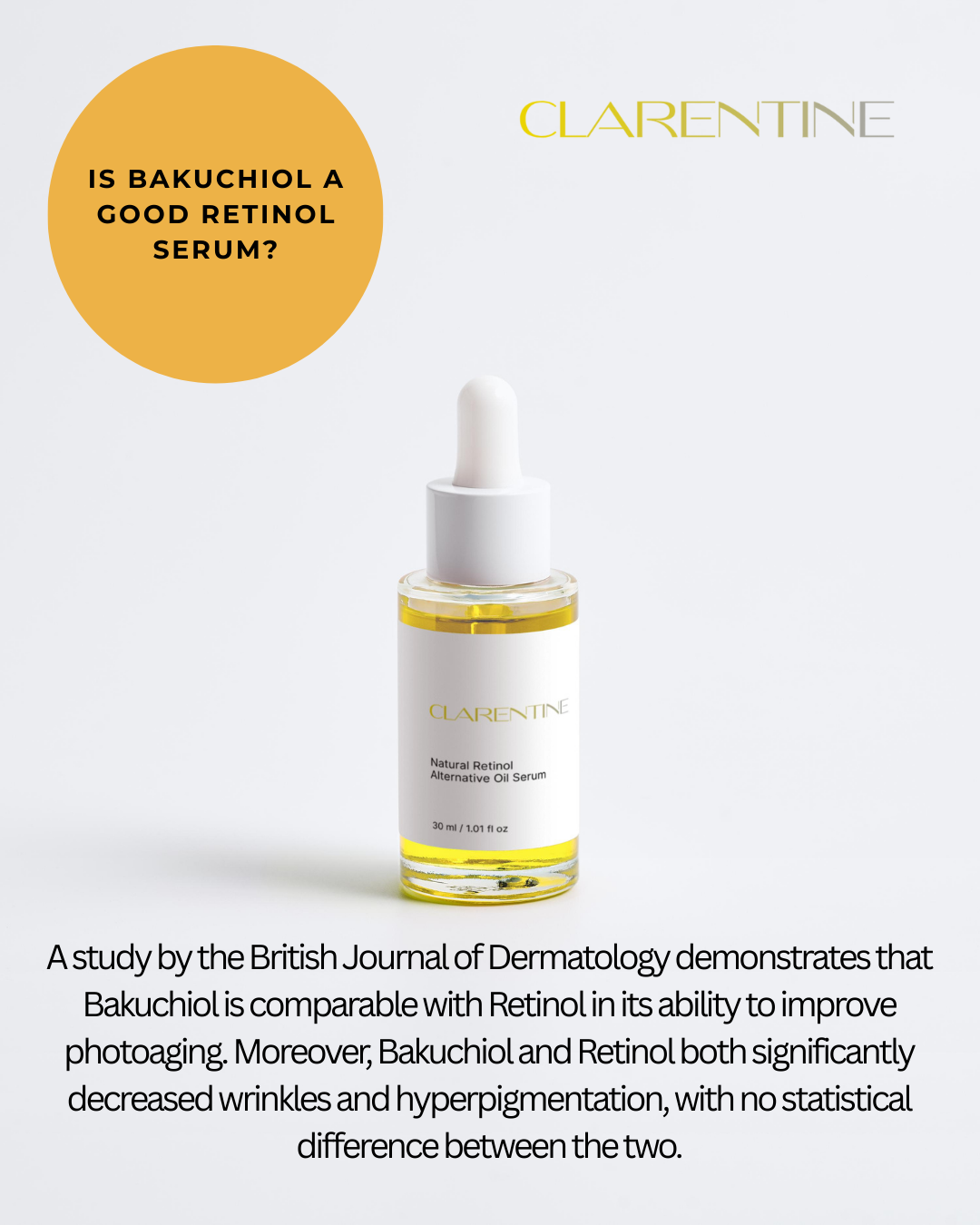 CLARENTINE  Natural Bakuchiol Retinol Alternative Oil Serum